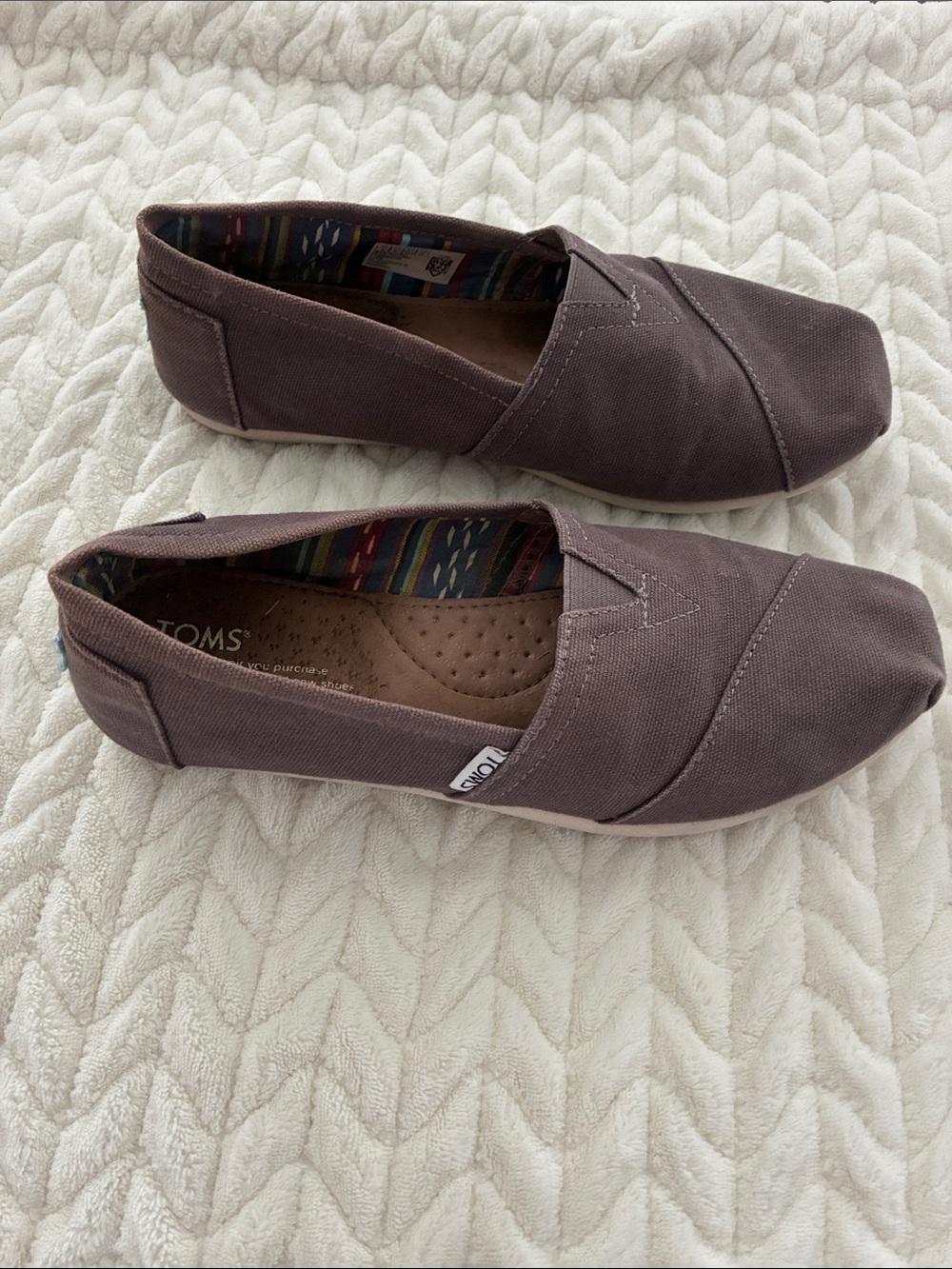 TOMS Women's Canvas Slip-On Shoes - Brown - Picture 7 of 8